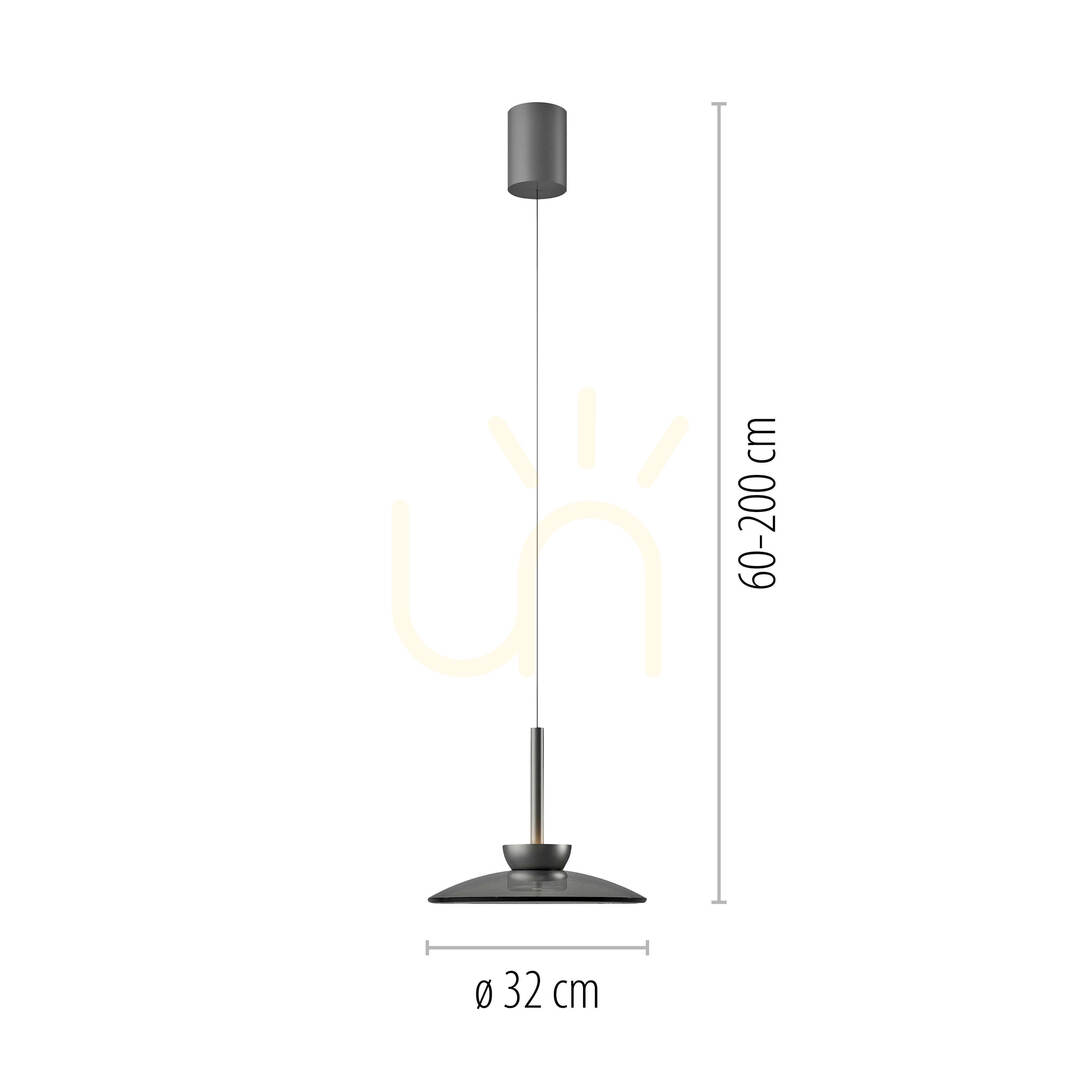 Afişa PURE MOON 2191-15 Lampa suspendată gri cu 2 LED-uri PURE MOON 2191-15 Lampa suspendată gri cu 2 LED-uri