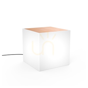 Măsuță de grădină iluminată Newgarden BORA 3172 albă, blat din bambus, 43 cm small 0