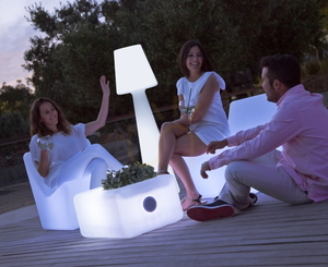 Scaun de grădină alb TARIDA SIT 3159 cu 1 lampă LED small 1