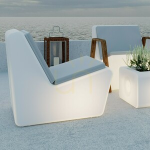 Scaun de grădină alb TARIDA SIT 3159 cu 1 lampă LED small 3