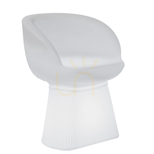 Verifica MALLORCA 3246 Scaun alb de grădină, 1xLED