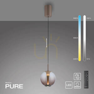 Lustră suspendată Paul Neuhaus PURE Infinity 2220-97, bronz, înălțime reglabilă small 1
