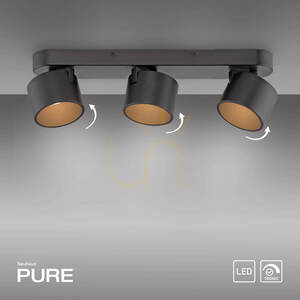 PURE CUP 6227-18, plafonieră neagră cu 3 LED-uri 1 PURE CUP 6227-18, plafonieră neagră cu 3 LED-uri small 1