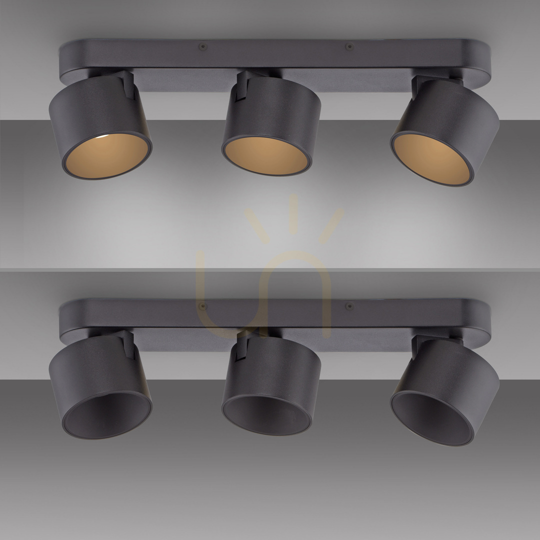 Spectacol PURE CUP 6227-18, plafonieră neagră cu 3 LED-uri PURE CUP 6227-18, plafonieră neagră cu 3 LED-uri