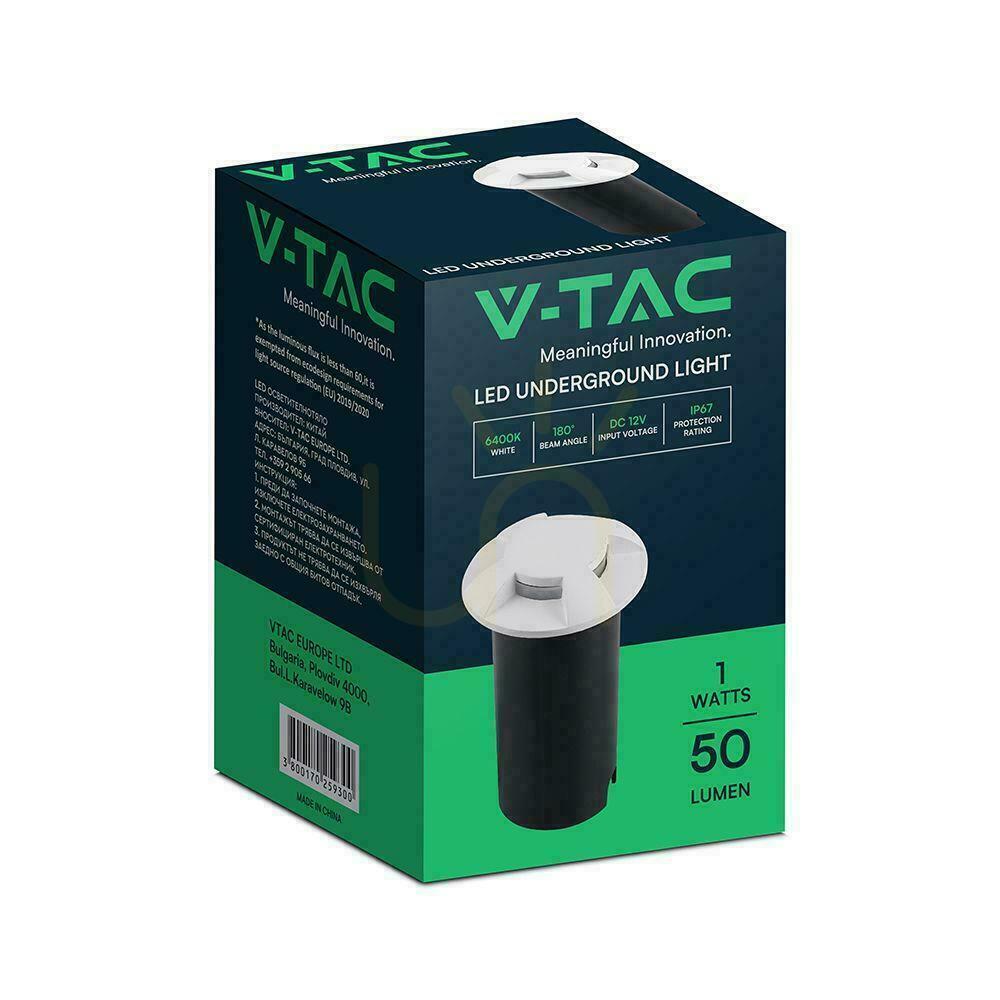 Afişa V-TAC 1W LED alb, lumină de grădină cu 4 fețe, rezistentă la trecerea vehiculelor, IP67, model VT-1171, 6400K, 50 lm V-TAC 1W LED alb, lumină de grădină cu 4 fețe, rezistentă la trecerea vehiculelor, IP67, model VT-1171, 6400K, 50 lm