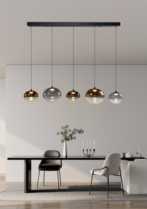 Lampa suspendată PESARO cu 5 becuri, dreaptă, negru, 7082-502, Aviano small 1