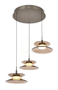 Lampa suspendată CREMA cu 3 becuri, rotundă, abajur maro/cafea 5058-321 Aviano small 4