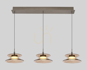 Lampa suspendată CREMA Straight cu 3 becuri, maro / abajur de culoarea cafelei 7058-321 Aviano small 1