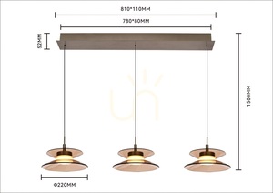 Lampa suspendată CREMA Straight cu 3 becuri, maro / abajur de culoarea cafelei 7058-321 Aviano small 4