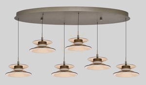 Lampa suspendată CREMA Oval cu 6 becuri, maro / abajur de culoarea cafelei 7058-621 Aviano small 3