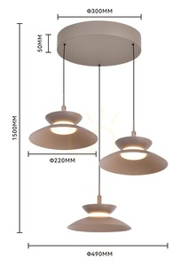 Lampa suspendată rotundă GUBBIO Trio, culoare Cashmere, 5060-313 Aviano small 5