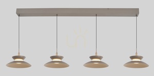Lampa suspendată dreaptă cu 4 becuri GUBBIO, culoare Cashmere, 7060-413 Aviano small 4