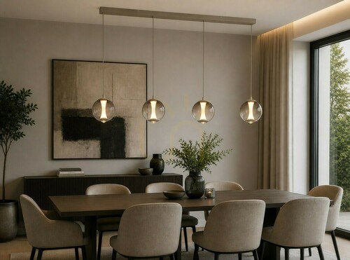 Verifica Lampa suspendată ORLEANS cu 4 becuri, model drept, culoare Cashmere, 7041-413 Aviano
