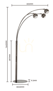Lampa de podea BIARRITZ „Trio”, crom negru, 3047-305, Aviano small 9