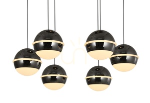 Lampa suspendată BIARRITZ cu 7 becuri, crom negru, 5047-805, Aviano small 2