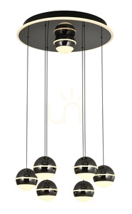 Lampa suspendată BIARRITZ cu 7 becuri, crom negru, 5047-805, Aviano small 3