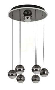 Lampa suspendată BIARRITZ cu 7 becuri, crom negru, 5047-805, Aviano small 4