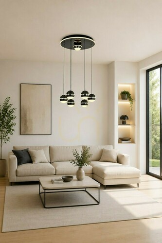 Verifica Lampa suspendată BIARRITZ cu 7 becuri, crom negru, 5047-805, Aviano
