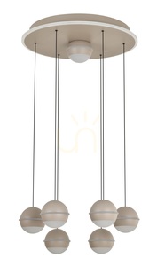 Lampa suspendată BIARRITZ cu 7 becuri, culoare Cashmere, 5047-813 Aviano small 5