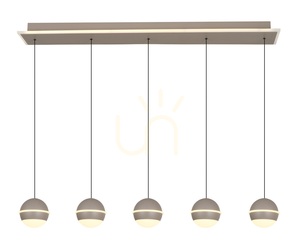 Lampa suspendată BIARRITZ cu 5 becuri aliniate, culoare Cashmere, 7047-613 Aviano small 1