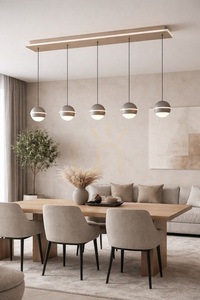 Lampa suspendată BIARRITZ cu 5 becuri aliniate, culoare Cashmere, 7047-613 Aviano small 2