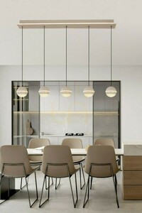 Lampa suspendată BIARRITZ cu 5 becuri aliniate, culoare Cashmere, 7047-613 Aviano small 0