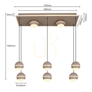 Lampa suspendată dreptunghiulară „8” BIARRITZ, culoare Cashmere, 7047-913 Aviano small 3