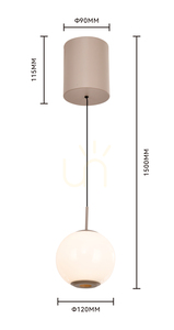 Pendul LED Aviano LUBERON 6051-113, cașmir-nisipiu, glob de 12 cm small 5