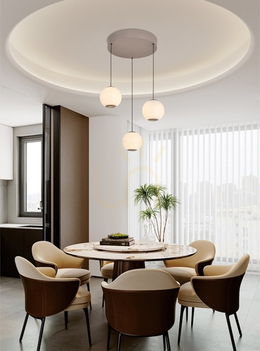 Verifica Lampa suspendată rotundă cu trei becuri LED LUBERON, culoare Cashmere, 5051-313 Aviano