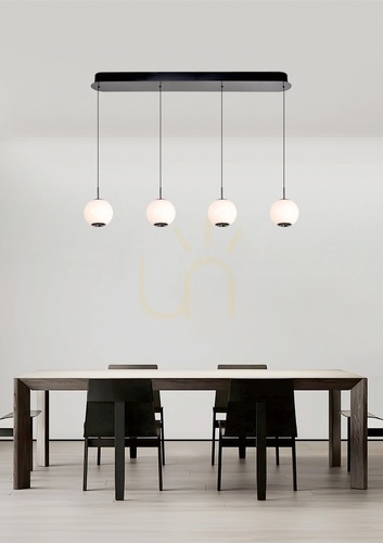 Verifica Lampa suspendată LED dreaptă LUBERON cu 4 becuri, crom negru, 7051-405, Aviano