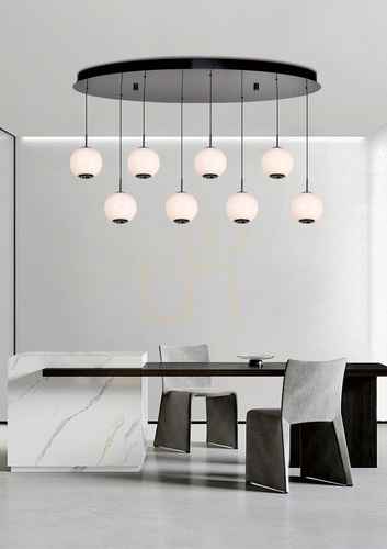 Verifica Lampa suspendată LED LUBERON, ovală, în formă de 8, cu finisaj cromat negru, model 7051-805 Aviano