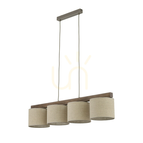 Verifica Lampa suspendată Viga Shade din lemn de nuc, 4 x E27
