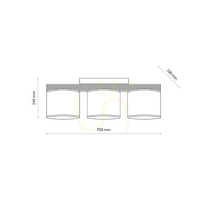 Lampa de tavan Viga Shade din lemn de nuc, 3 Xe27 small 4
