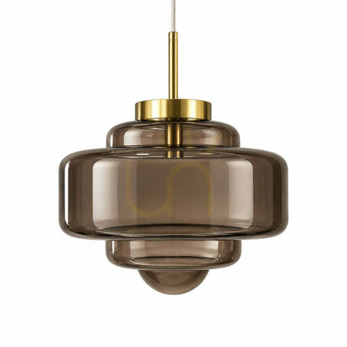 Verifica Lampă suspendată BAZAR BIZAR maro fumuriu sticlă metal 160 cm