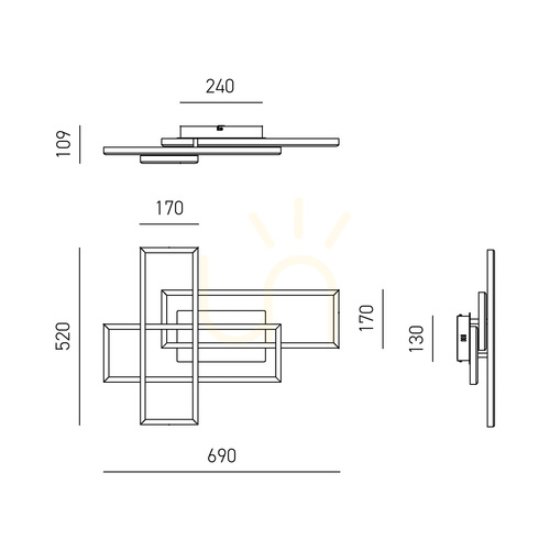 Verifica DYANA P FDYPO1 Lampa de tavan, auriu, Gea Luce