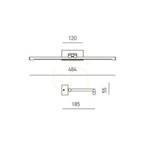 Aplică de perete din alamă GAP443N de la Gea Luce small 1