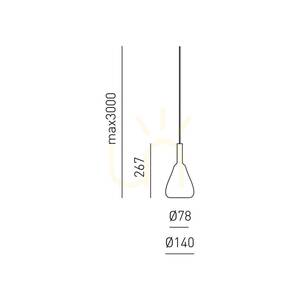 Lampa suspendată OFELIA S/11 MINI FOFSAM11M, chihlimbar transparent, Gea Luce small 1