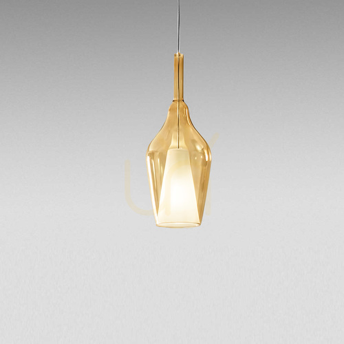 Verifica Lampă suspendată Gea Luce OFELIA S/12 MINI FOFSAM12M, sticlă transparentă de culoarea chihlimbarului