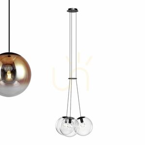 Lustră suspendată s.luce Orb, 3 globuri din sticlă fumurie, 3 x E27, Ø20 cm small 12