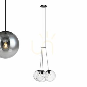 Lustră suspendată s.luce Orb, 3 globuri din sticlă fumurie, 3 x E27, Ø20 cm small 14