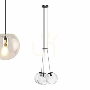 Lustră suspendată s.luce Orb, 3 socluri E27, sticlă fumurie, Ø 30 cm small 11