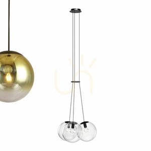 Lustră suspendată s.luce Orb, 3 globuri din sticlă fumurie, 3 x E27, Ø20 cm small 9