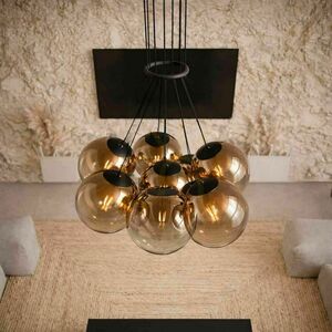 Lustră suspendată s.luce Orb, 7 globuri din sticlă, aurie, E27 small 1