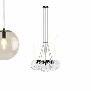 Lustră s.luce Orb cu 7 globuri din sticlă fumurie, 7 x E27, Ø50 cm 10 Lustră s.luce Orb cu 7 globuri din sticlă fumurie, 7 x E27, Ø50 cm small 10