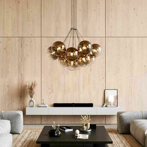 Lustră suspendată s.luce Orb, 7 globuri din sticlă maro, 7 x E27, Ø30 cm 2 Lustră suspendată s.luce Orb, 7 globuri din sticlă maro, 7 x E27, Ø30 cm small 2