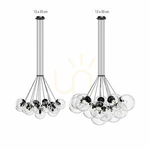 Lustră suspendată s.luce Orb, 13 x E27, globuri din sticlă fumurie, Ø40 cm 10 Lustră suspendată s.luce Orb, 13 x E27, globuri din sticlă fumurie, Ø40 cm small 10