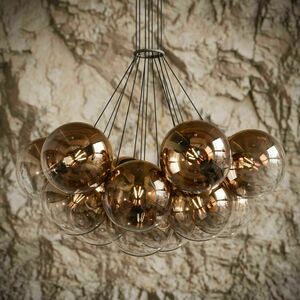 Lustră suspendată s.luce Orb, 13 x E27, globuri din sticlă maro, Ø50 cm small 1