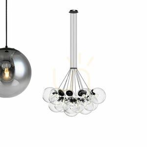 Lustră suspendată s.luce Orb, 13 x E27, globuri din sticlă maro, Ø50 cm small 12