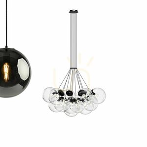 Lustră suspendată s.luce Orb, 13 x E27, globuri din sticlă maro, Ø50 cm small 13