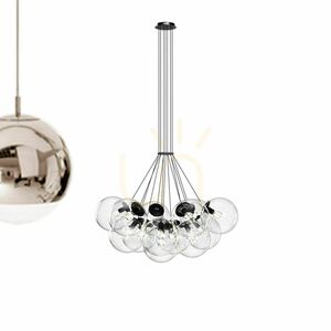 Lustră suspendată s.luce Orb, 13 x E27, globuri din sticlă maro, Ø50 cm small 14